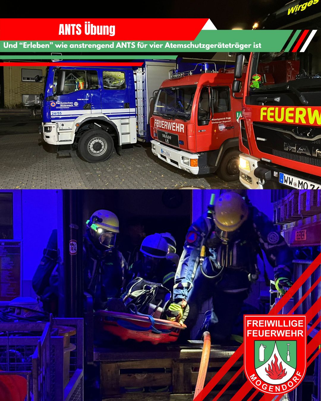 THW war Gast zur Atemschutznotfall Übung