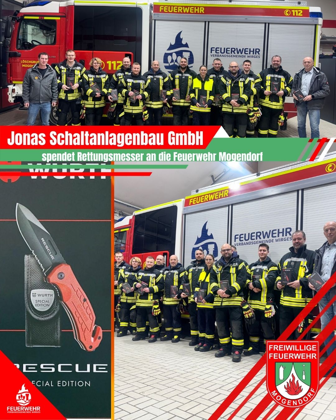 Jonas Schaltanlagenbau GmbH spendet Rettungsmesser