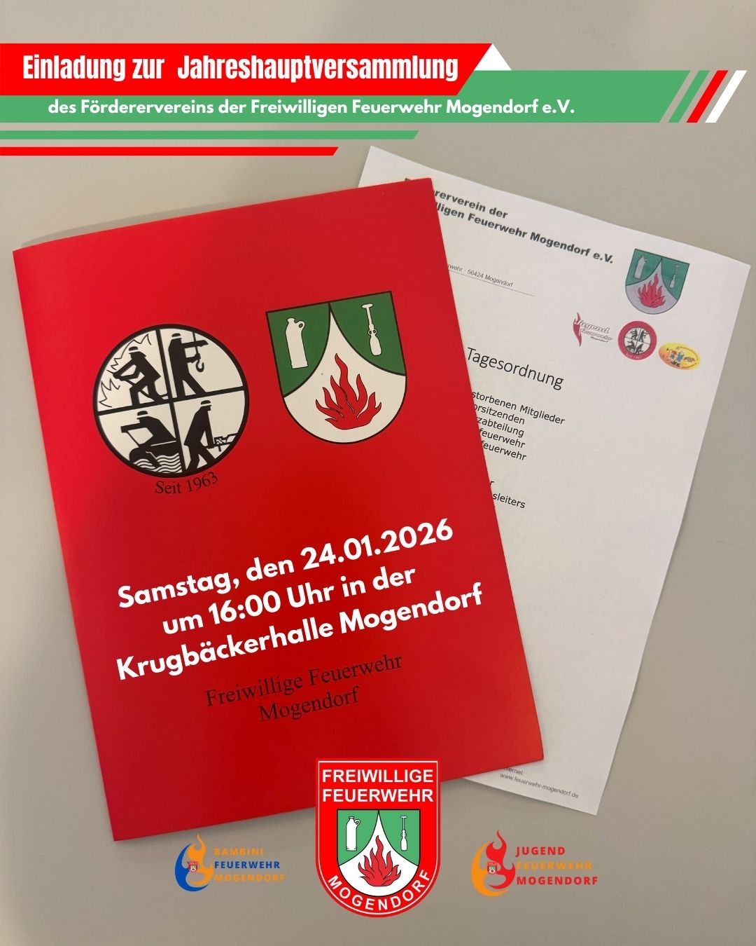 Einladung zur Jahreshauptversammlung des Förderervereins der Freiwilligen Feuerwehr Mogendorf e.V.
