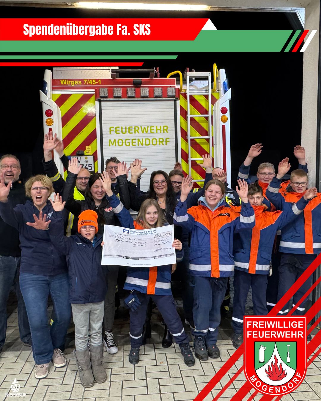 Fa. SKS übergibt Spende an die Feuerwehr Mogendorf 